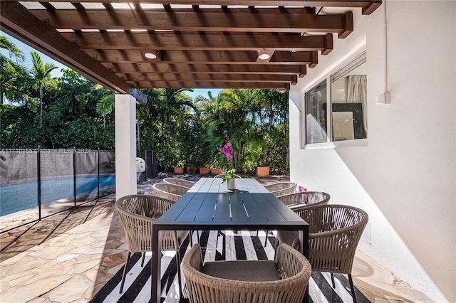 view of patio / terrace featuring a fenced in pool