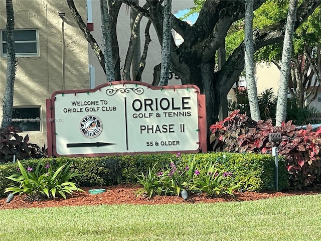 view of community sign