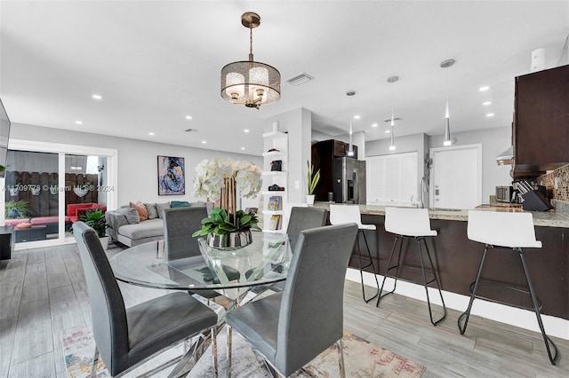 dining area with sink