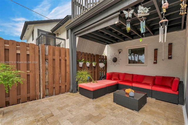 view of patio featuring outdoor lounge area