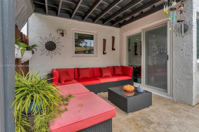 view of patio with an outdoor hangout area