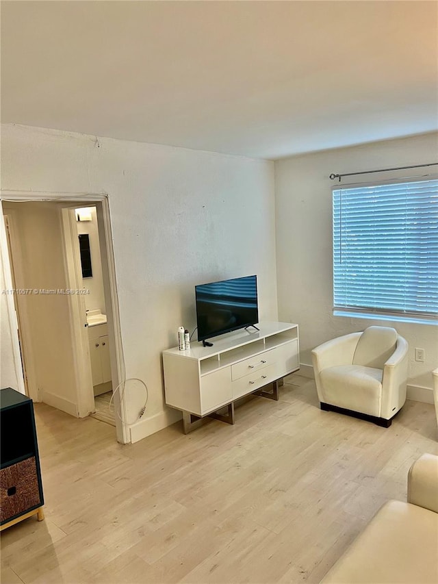 living room featuring light hardwood / wood-style flooring