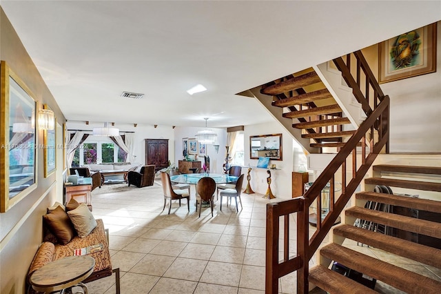 view of tiled dining room