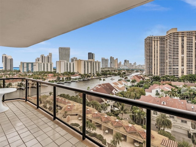 balcony with a water view