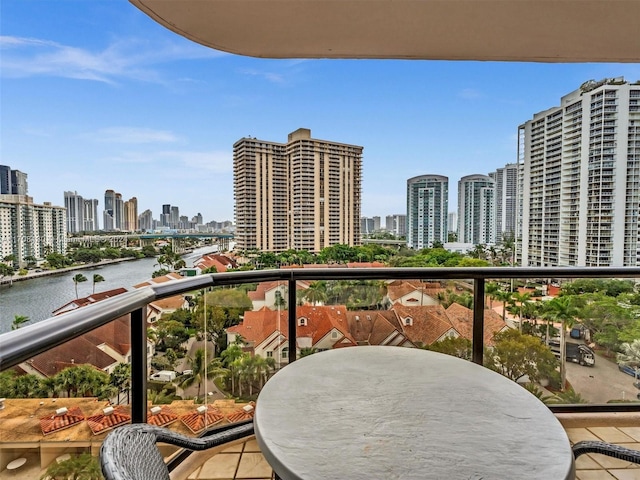 balcony with a water view