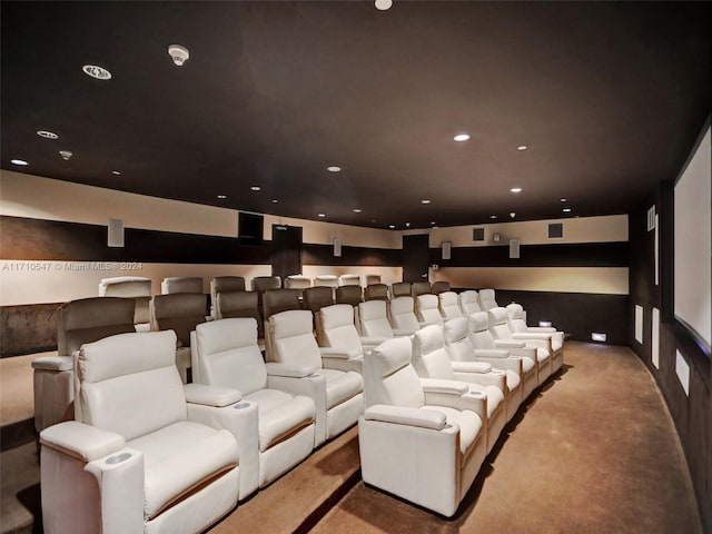 view of carpeted home theater