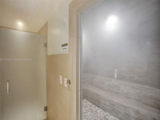 bathroom with walk in shower