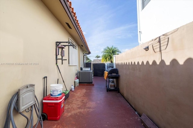 view of property exterior featuring central air condition unit