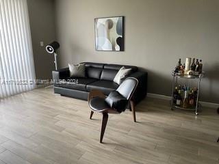 living room featuring light hardwood / wood-style flooring