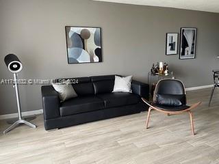 living room featuring light hardwood / wood-style flooring