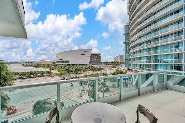 balcony with a water view