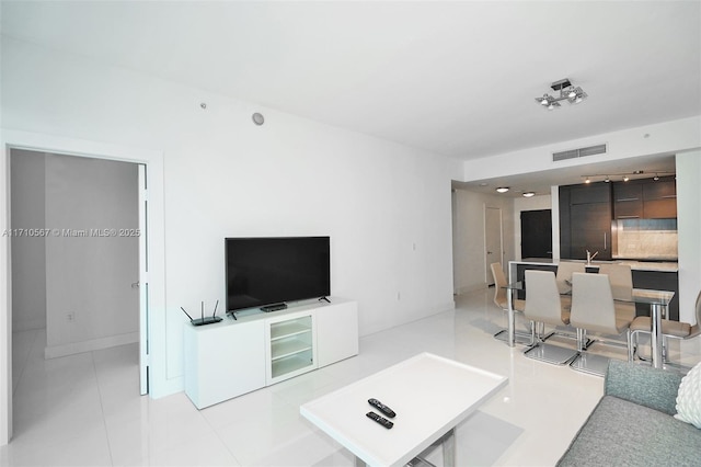 view of tiled living room