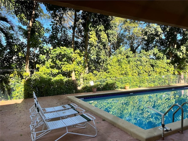 view of swimming pool featuring a patio