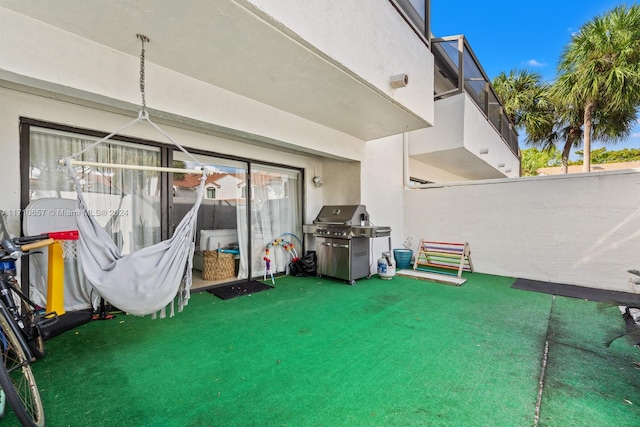 view of patio with area for grilling