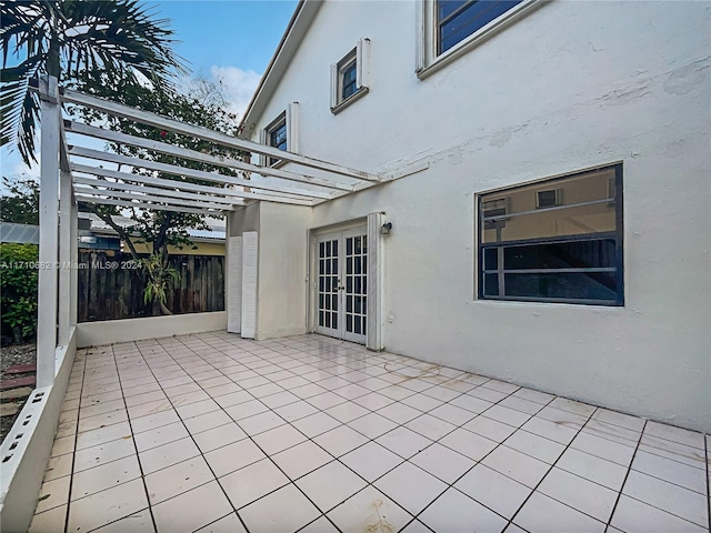 view of patio featuring french doors