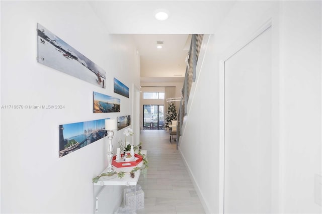 hall featuring light hardwood / wood-style floors