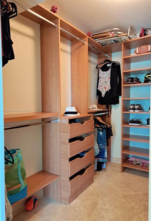 view of walk in closet