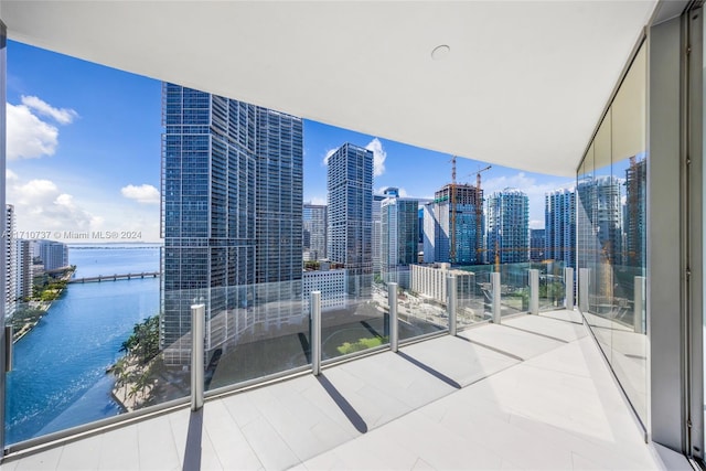 balcony with a water view