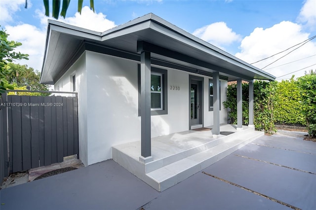 exterior space with a porch