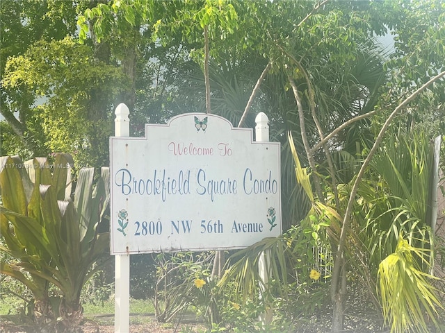 view of community sign