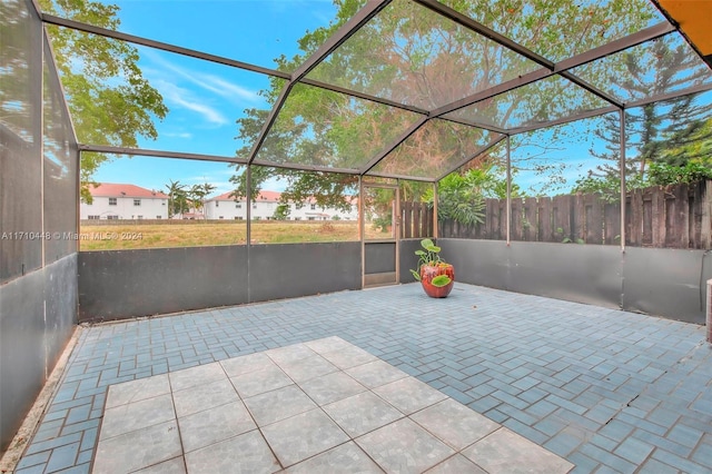 view of patio / terrace with glass enclosure