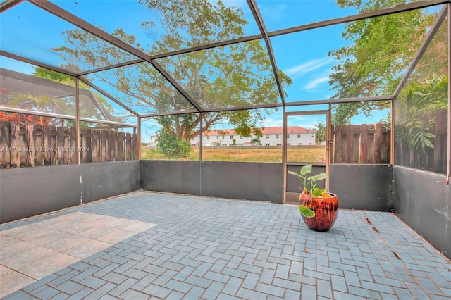 view of patio / terrace with glass enclosure