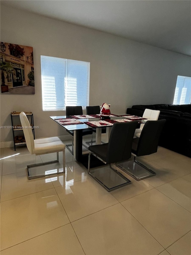 view of tiled dining room