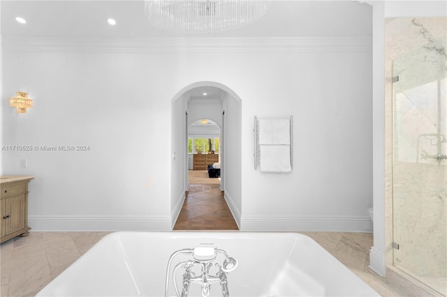 bedroom featuring crown molding