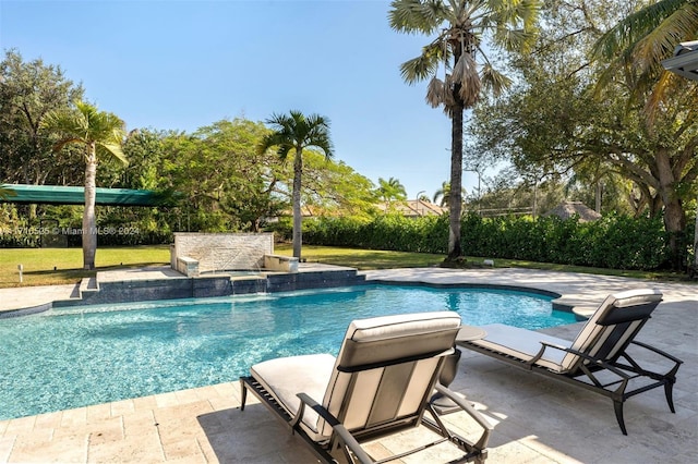 view of pool with a patio