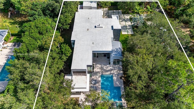 6301 SW 114th St, Pinecrest, FL 33156 - view from above of property with a pool and property boundaries highlighted