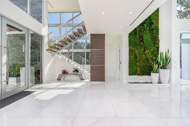 6301 SW 114th St, Pinecrest, FL 33156 - common area with a towering ceiling, stairs, and recessed lighting