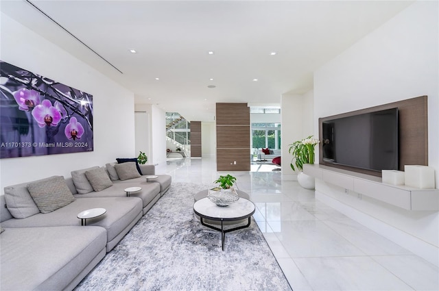 6301 SW 114th St, Pinecrest, FL 33156 - living area featuring recessed lighting and marble tiled floors