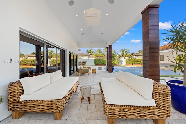 view of patio with an outdoor living space