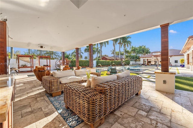 view of patio with an outdoor hangout area