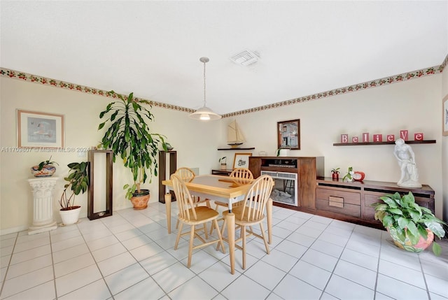 view of tiled dining area