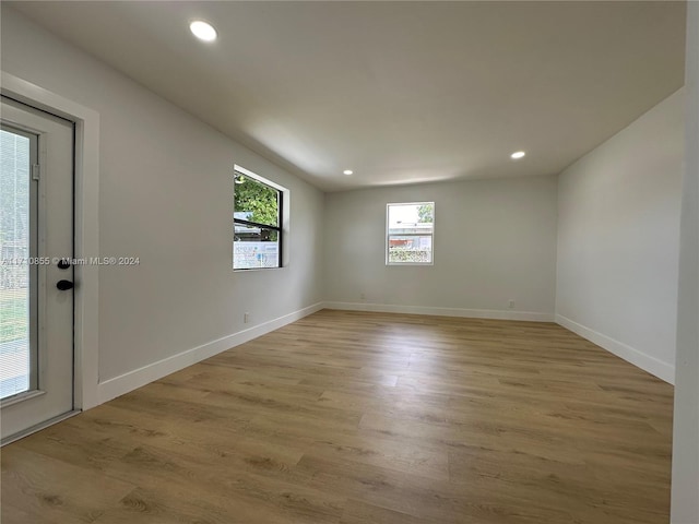 empty room featuring light wood-type flooring