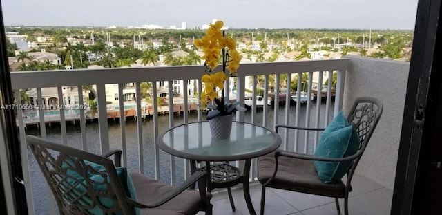 balcony with a water view