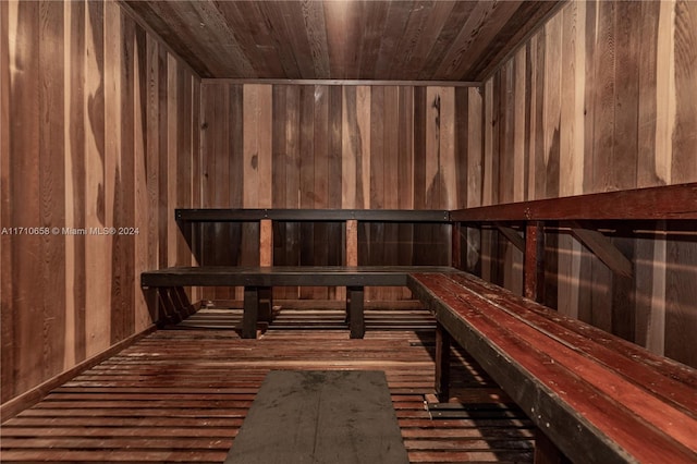 view of sauna / steam room with hardwood / wood-style flooring