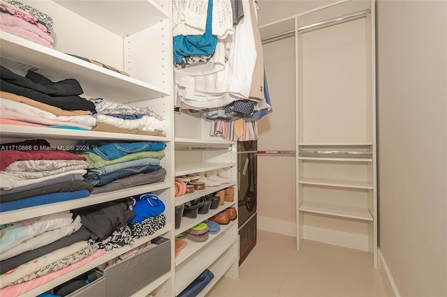 view of walk in closet