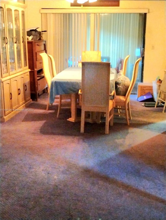 view of carpeted dining room