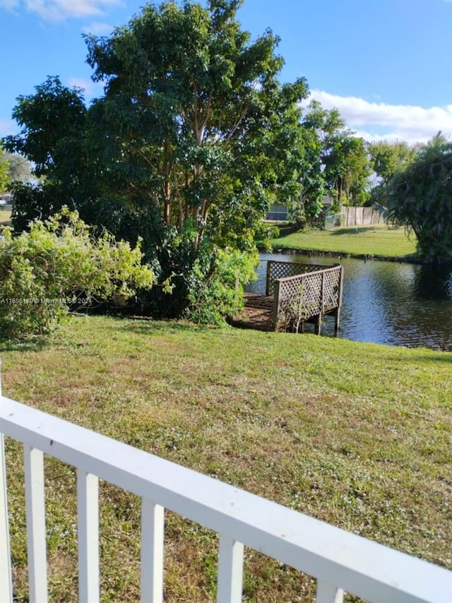 exterior space featuring a water view