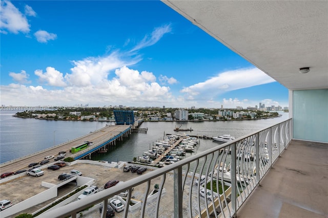 balcony with a water view