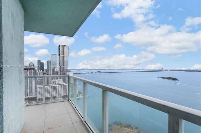 balcony with a water view