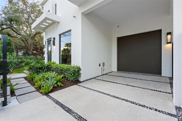 entrance to property with a garage