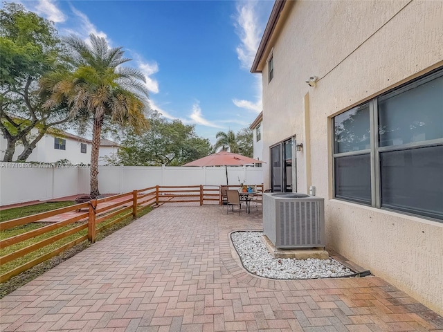 view of patio / terrace featuring central AC