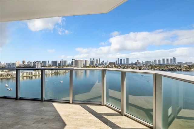 balcony with a water view