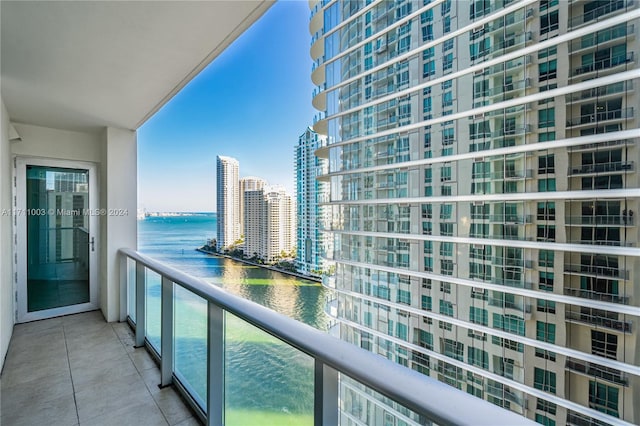 balcony with a water view