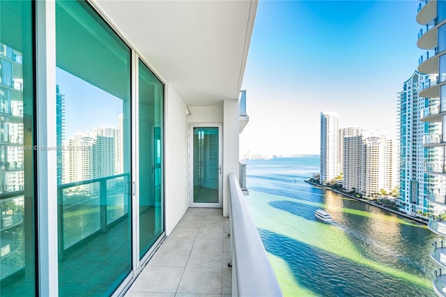 balcony with a water view