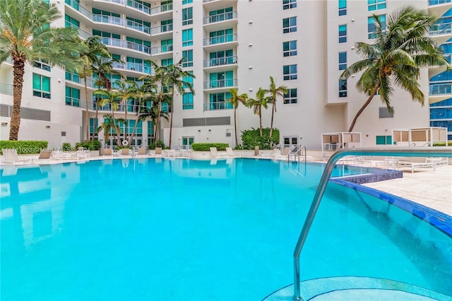 view of pool featuring a patio