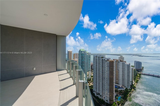 balcony with a water view